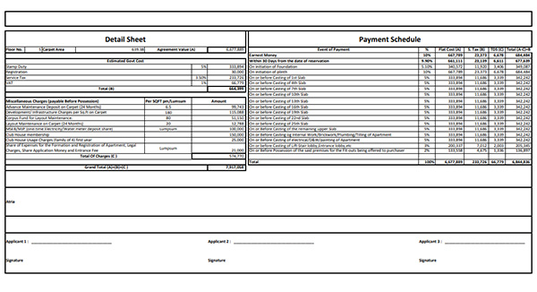 Ajmera Vikhroli East Project Costing Plan